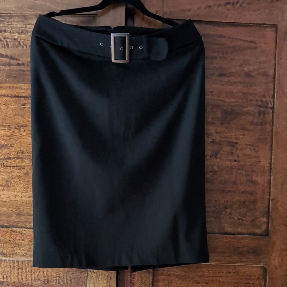 Dalia Collection Black Pencil Skirt with Belt